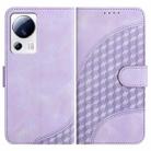 For Xiaomi Civi 2/13 Lite YX0060 Elephant Head Embossed Phone Leather Case with Lanyard(Light Purple) - 1