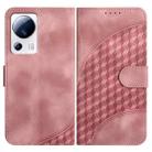 For Xiaomi Civi 2/13 Lite YX0060 Elephant Head Embossed Phone Leather Case with Lanyard(Pink) - 1