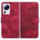 For Xiaomi Civi 2/13 Lite YX0060 Elephant Head Embossed Phone Leather Case with Lanyard(Rose Red) - 1