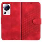 For Xiaomi Civi 2/13 Lite YX0060 Elephant Head Embossed Phone Leather Case with Lanyard(Red) - 1