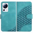 For Xiaomi Civi 2/13 Lite YX0060 Elephant Head Embossed Phone Leather Case with Lanyard(Light Blue) - 1