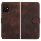 For Xiaomi Poco M5/M4 5G YX0060 Elephant Head Embossed Phone Leather Case with Lanyard(Coffee) - 1