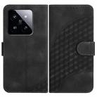 For Xiaomi 14 Pro YX0060 Elephant Head Embossed Phone Leather Case with Lanyard(Black) - 1