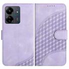 For Xiaomi Redmi 13C YX0060 Elephant Head Embossed Phone Leather Case with Lanyard(Light Purple) - 1