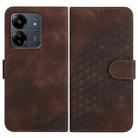 For Xiaomi Redmi 13C YX0060 Elephant Head Embossed Phone Leather Case with Lanyard(Coffee) - 1