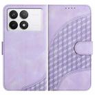 For Xiaomi Redmi K70 YX0060 Elephant Head Embossed Phone Leather Case with Lanyard(Light Purple) - 1