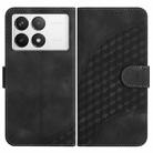 For Xiaomi Redmi K70E YX0060 Elephant Head Embossed Phone Leather Case with Lanyard(Black) - 1