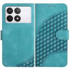 For Xiaomi Redmi K70E YX0060 Elephant Head Embossed Phone Leather Case with Lanyard(Light Blue) - 1
