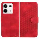 For Xiaomi Redmi Note 13 Pro 4G YX0060 Elephant Head Embossed Phone Leather Case with Lanyard(Red) - 1