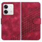 For Xiaomi Redmi Note 13 4G YX0060 Elephant Head Embossed Phone Leather Case with Lanyard(Rose Red) - 1