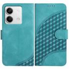 For Xiaomi Redmi Note 13 4G YX0060 Elephant Head Embossed Phone Leather Case with Lanyard(Light Blue) - 1