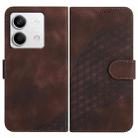 For Xiaomi Redmi Note 13 4G YX0060 Elephant Head Embossed Phone Leather Case with Lanyard(Coffee) - 1