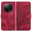 For Xiaomi Redmi A3 YX0060 Elephant Head Embossed Phone Leather Case with Lanyard(Rose Red) - 1