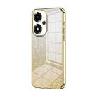 For OPPO A2m Gradient Glitter Powder Electroplated Phone Case(Gold) - 1