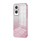 For OPPO Reno7 Z 5G / F21 Pro 5G Gradient Glitter Powder Electroplated Phone Case(Pink) - 1