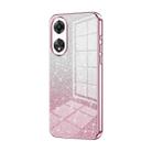 For OPPO A58 5G / A58x 5G Gradient Glitter Powder Electroplated Phone Case(Pink) - 1