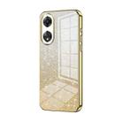 For OPPO A58 5G / A58x 5G Gradient Glitter Powder Electroplated Phone Case(Gold) - 1