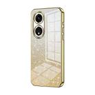 For OPPO A1 Pro Gradient Glitter Powder Electroplated Phone Case(Gold) - 1