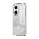 For OPPO A1 Pro Gradient Glitter Powder Electroplated Phone Case(Silver) - 1