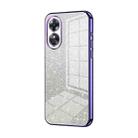 For OPPO A17 / A17K Gradient Glitter Powder Electroplated Phone Case(Purple) - 1