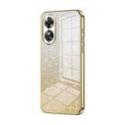 For OPPO A17 / A17K Gradient Glitter Powder Electroplated Phone Case(Gold) - 1