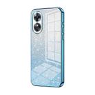 For OPPO A17 / A17K Gradient Glitter Powder Electroplated Phone Case(Blue) - 1