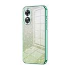 For OPPO A17 / A17K Gradient Glitter Powder Electroplated Phone Case(Green) - 1