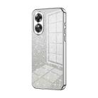 For OPPO A17 / A17K Gradient Glitter Powder Electroplated Phone Case(Silver) - 1