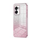 For OPPO A57 5G Gradient Glitter Powder Electroplated Phone Case(Pink) - 1