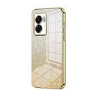 For OPPO A57 5G Gradient Glitter Powder Electroplated Phone Case(Gold) - 1