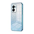 For OPPO A57 5G Gradient Glitter Powder Electroplated Phone Case(Blue) - 1