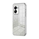 For OPPO A57 5G Gradient Glitter Powder Electroplated Phone Case(Silver) - 1