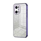 For OPPO Find X5 Pro Gradient Glitter Powder Electroplated Phone Case(Purple) - 1