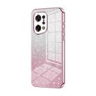 For OPPO Find X5 Gradient Glitter Powder Electroplated Phone Case(Pink) - 1