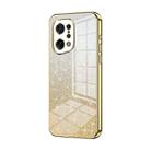 For OPPO Find X5 Gradient Glitter Powder Electroplated Phone Case(Gold) - 1