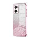 For OPPO A36 / A76 / A96 4G Global Gradient Glitter Powder Electroplated Phone Case(Pink) - 1