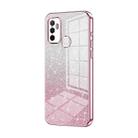 For OPPO A53 2020 / A32 / A11s  Gradient Glitter Powder Electroplated Phone Case(Pink) - 1