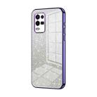 For OPPO K9x Gradient Glitter Powder Electroplated Phone Case(Purple) - 1