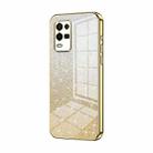 For OPPO K9x Gradient Glitter Powder Electroplated Phone Case(Gold) - 1