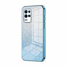 For OPPO K9x Gradient Glitter Powder Electroplated Phone Case(Blue) - 1