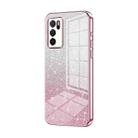 For OPPO A16 / A16s / A54s Gradient Glitter Powder Electroplated Phone Case(Pink) - 1