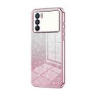 For OPPO K9 Pro Gradient Glitter Powder Electroplated Phone Case(Pink) - 1