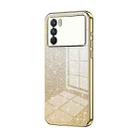 For OPPO K9 Pro Gradient Glitter Powder Electroplated Phone Case(Gold) - 1