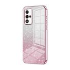For OPPO A93s 5G Gradient Glitter Powder Electroplated Phone Case(Pink) - 1