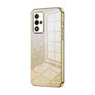 For OPPO A93s 5G Gradient Glitter Powder Electroplated Phone Case(Gold) - 1