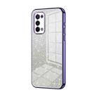 For OPPO A54 5G Gradient Glitter Powder Electroplated Phone Case(Purple) - 1