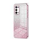 For OPPO A54 5G Gradient Glitter Powder Electroplated Phone Case(Pink) - 1