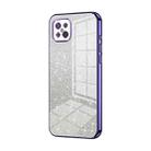 For OPPO A92s / Reno4 Z 5G Gradient Glitter Powder Electroplated Phone Case(Purple) - 1