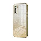 For OPPO A91 Gradient Glitter Powder Electroplated Phone Case(Gold) - 1