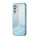 For OPPO A91 Gradient Glitter Powder Electroplated Phone Case(Blue) - 1